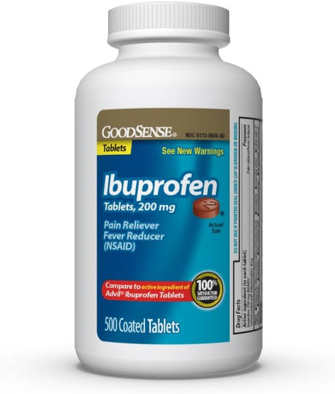 GoodSense 200 mg Ibuprofen Tablets, Pain Relief from Body Aches, Headache, Arthritis Pain, 500 Count