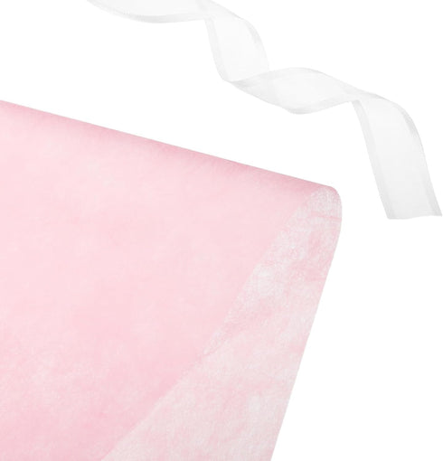 PATIKIL 22.8"x22.8" Pink Flower Wrapping Paper, 20 Sheets Non-Woven Waterproof Floral Bouquet Wrap with 1 Roll Ribbon