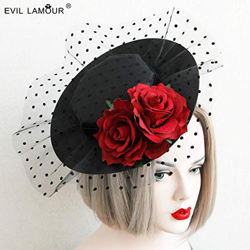 Red Rose Flower Hair Clip Comb, Brooch Pins for Flamenco Dancer Bride Wedding Fabric Flowers Hairpins