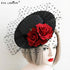 Red Rose Flower Hair Clip Comb, Brooch Pins for Flamenco Dancer Bride Wedding Fabric Flowers Hairpins