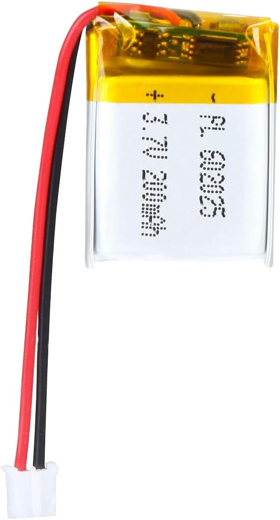 3.7V 200mAh 602025 Lipo Battery Pack, Rechargeable Lithium Polymer with PH2.0mm JST Connector
