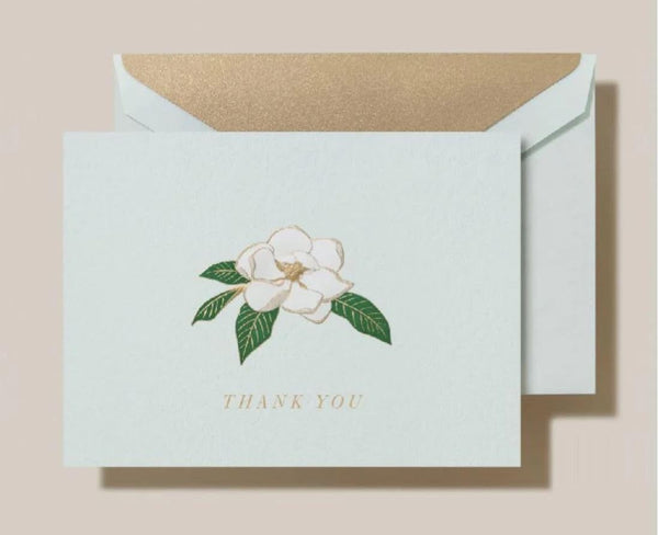 Limited Papers Crane & Co. Engraved Magnolia Thank You Notes Elegant Beach
