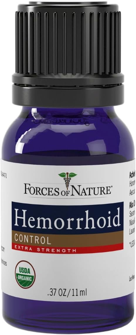 Forces of Nature Hemorrhoid Treatment, Extra Strength 0.37 Fl Oz - Organic Homeopathic Medicine for Pain, Itching,