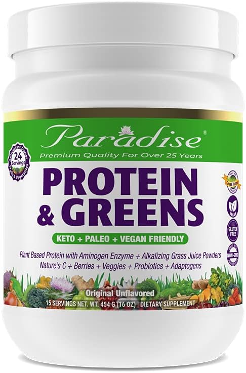 Paradise Herbs ORAC Energy Proteins & Greens Powder, Unflavored, 20g Protein, 24 Servings of Fruits & Vegetables in 1