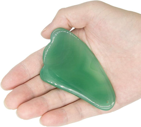 Quiote Natural Jade Gua Sha Scraping Massage Tool IASTM Guasha Board, Great Tools for SPA Acupuncture Therapy Trigger