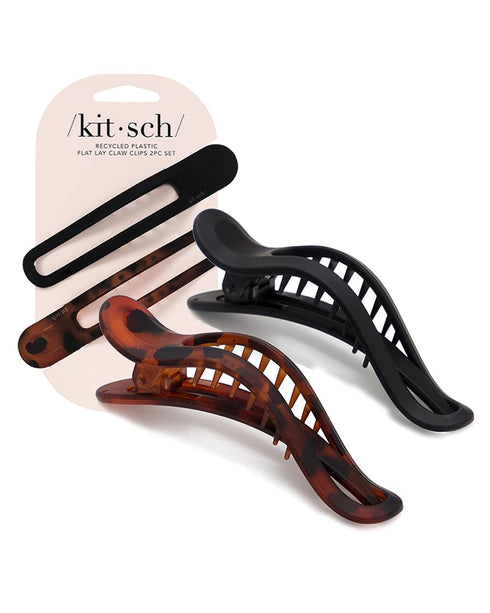 Kitsch Flat Hair Clips - 2pcs Big Flat Claw Clips for Women, Alligator Hair Clips for Thick & Thin Hair