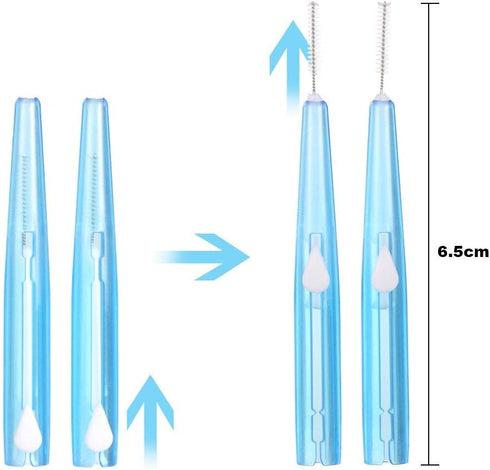 60Pcs Push-Pull Interdental Brush 0.7 MM Dental Tooth Pick Interdental Cleaners Orthodontic Wire Toothpick ToothBrush Oral Care