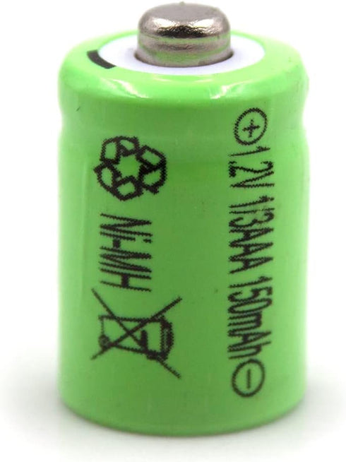 Lunggwey (12-Pack) 1/3AAA 1.2V 150mAh GP-17AAAH, N-50AAA, 1/3AAA-170NM Ni-MH Button Top Batteries Compatible with Solar