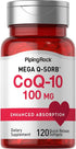 Piping Rock CoQ10 100mg Softgels | 120 Count | Enhanced Absorption with Black Pepper Extract | Non-GMO