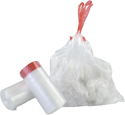 4 Gallon Clear Drawstring Garbage Bags, Small Trash Bags