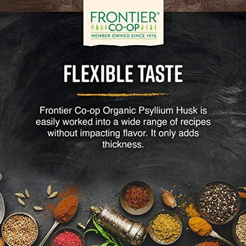 Frontier Co-op Organic Psyllium Husk 1lb - Whole Psyllium Husk, Organic & Kosher for Baking, Digestion