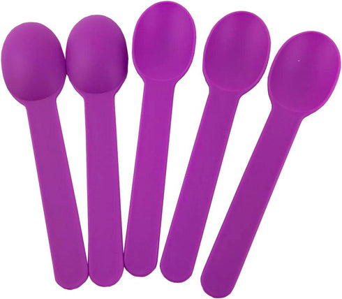MMvolesy Frozen Spoons,Frozen 50 Count Purple Disposable Eco-Friendly Plastic Spoons Yogurt Ice Cream Dessert Spoons