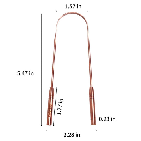 Gaia Guy Copper Tongue Scraper, 2 Pack with Metal Case, Plastic Free Tongue Cleaners for Adults