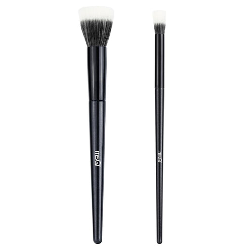 MSQ Stipple Blush Brushes, 2PCS Duo Fiber Stippling Brush, Great for Blending, Highlight, Blush, and Foundation