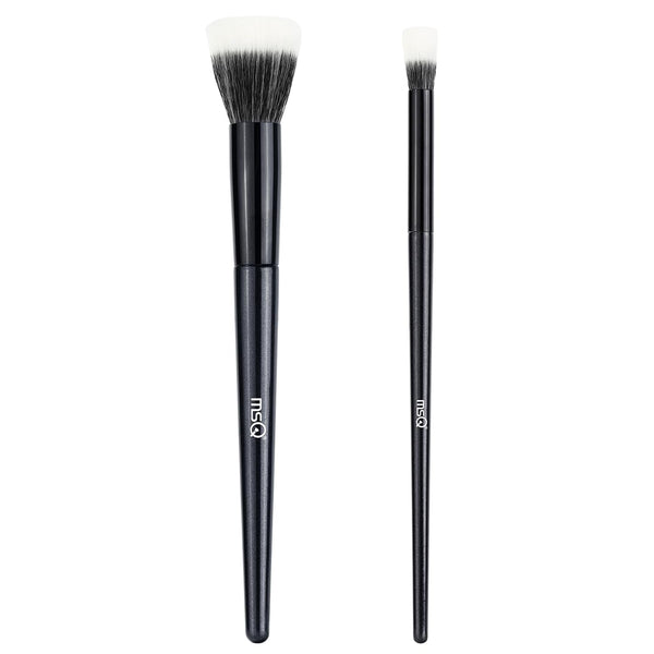MSQ Stipple Blush Brushes, 2PCS Duo Fiber Stippling Brush, Great for Blending, Highlight, Blush, and Foundation