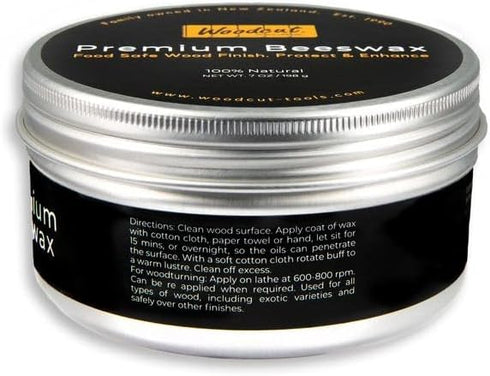 Beeswax Woodcut Premium 7oz, Food Safe Wood Cream for Cutting Boards, Furniture, and Baby Toys