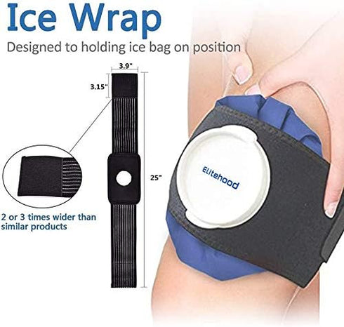 elitehood Ice Cold Pack Reusable Ice Bags for Injuries, Hot & Cold Therapy, 4-Pack, 3 Sizes