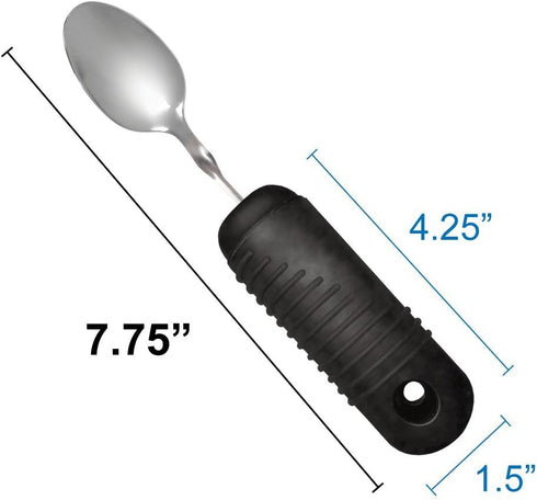 Rehabilitation Advantage Easy Grip Teaspoon, Built-up Handle, Black 3.2 Oz