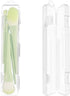Travel Cosmetic Brush Holder, 2 PCS Portable Cutlery Case with Lid, Clear Plastic Storage for Makeup Brush