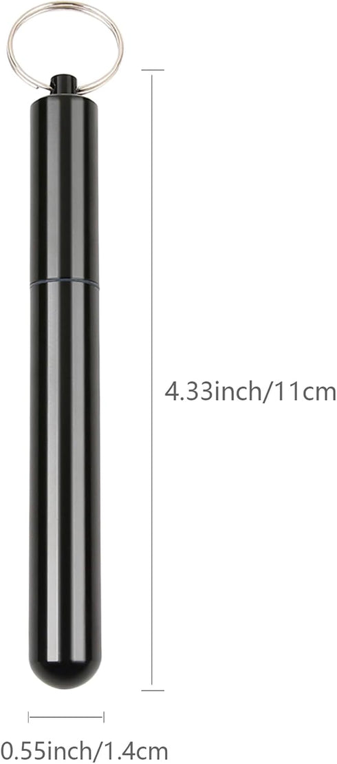 5Pcs Aluminum Alloy Container with Keychain, Pocket Waterproof Metal Storage Holder Case, 4.33 x 0.55 Inches