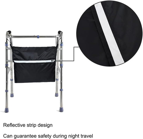 IOCCIOBB Durable Oxford Cloth Wheelchair Bag, Elderly Secure Mobility Aid Accessories Storage Pouch, Waterproof
