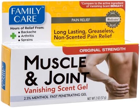 Family Muscle and Joint Vanishing Gel, 2 oz Tubes, Pain Relief for Muscles and Joints