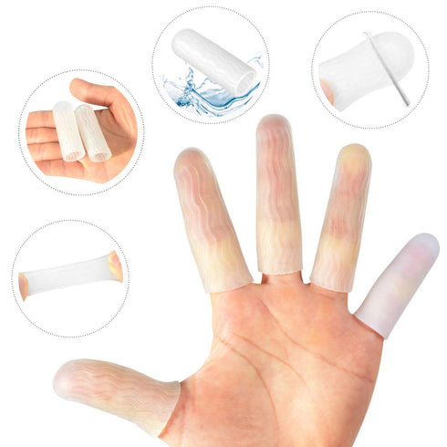 Silicone Finger Protectors for Women, 10 Pack Gel Finger Cots & Protectors for Cracked Tips & Arthritis Relief