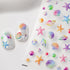 5D Summer Nail Art Stickers, Embossed Ocean Nail Decals Seashell Starfish for Luxurious Summer Nail Design Decoration