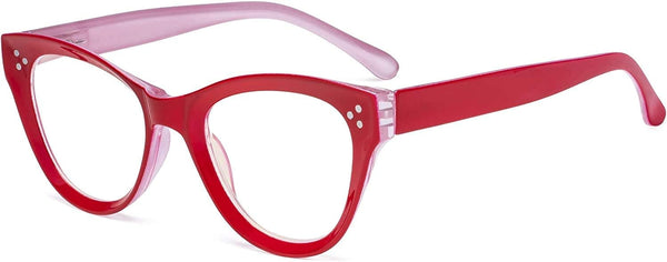 Eyekepper Large Cateye Design Reading Glasses - Oversized Readers for Women (Red)