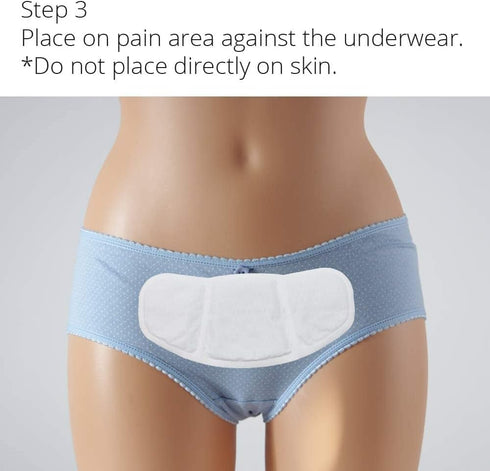 CrampCareH PMS/Menstrual Cramps Relief Heat Patch, 5 Patches with Wide Wings, FDA Registered