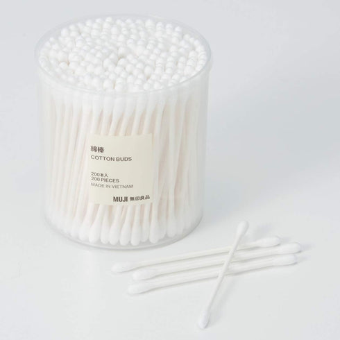 Muji Cotton Buds, 200pcs, White Color