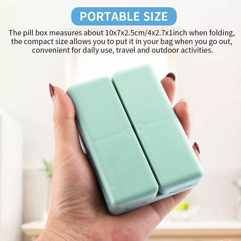 Meluvora 2 7 Pcs Travel Pill Organizer, Pocket Pharmacy with Compartments Design, Magnetic Travel Box Pill Dispenser