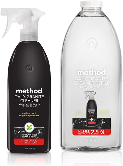 Method Daily Granite Cleaner, Apple Orchard, Set includes 68 oz. Refill and 28