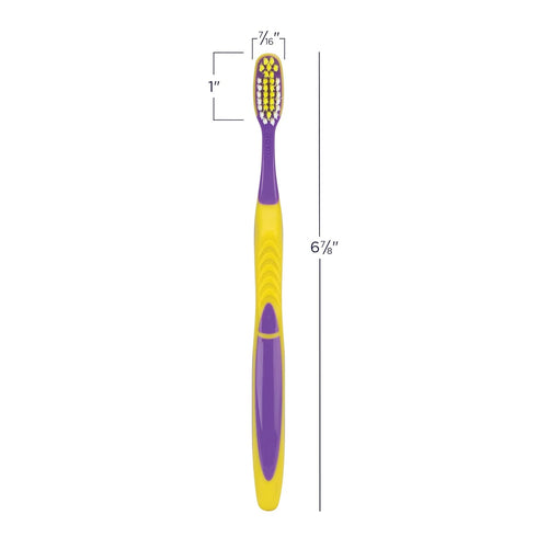 SmileGoods Y321 Youth Toothbrush, 32 Tuft, Soft Bristle, Assorted Colors, Bulk Pack of 72