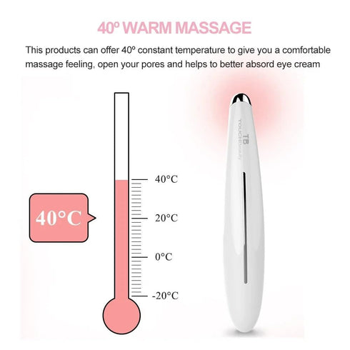 TOUCHBeauty Electric Eye Massager for Dark Circles, Puffiness, Fine Lines with Sonic Vibration & Heating