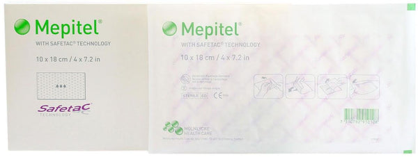 Mepitel Non Adherent Silicone Wound Dressing, 4" x 7.2", 1 Dressing