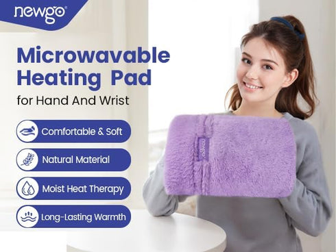 NEWGO Hand Warmers Mitt Microwavable Heating Pad for Hands, Heated Gloves for Hand Arthritis, Stiff Joints, Trigger