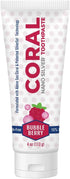 Coral Nano Silver Bubble Berry Kids Toothpaste - Natural Fluoride Free Teeth Whitening Toothpaste, 4 Ounces