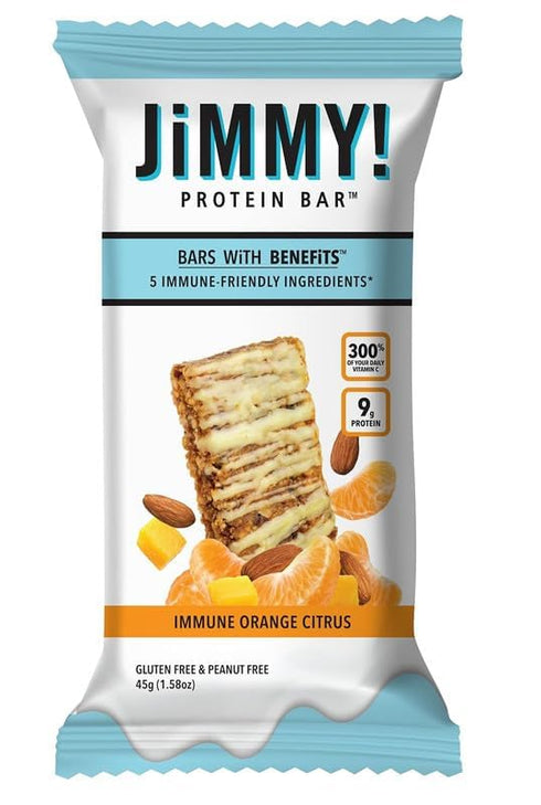 JiMMY'S Immune! Citrus Blast Immune Support Bar - 15 Count Protein Bar with Immune Fortifying Ingredients