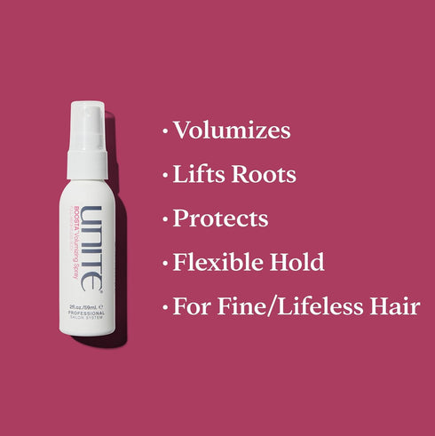 UNITE BOOSTA Volumizing Spray, 2 Fl Oz - Adds Weightless Volume, Texture & Lift for Fine Hair, UV & Thermal Protection