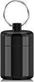 Pill Keychain Holder - Small Waterproof Pill Box Organizer, Portable Pill Holder Keychain (Black)