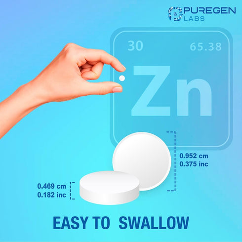 Puregen Labs Zinc Sulfate 220 mg Dietary Supplement Tablets, 100 Count (Pack of 2)