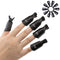 HiMo 10PC Black Plastic Acrylic Nail Art Soak Off Cap Clip UV Gel Polish Remover Wrap Tool