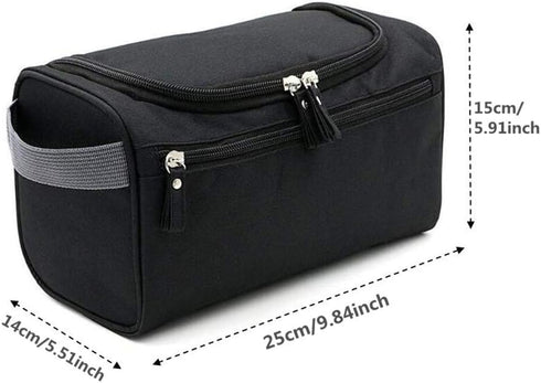 Tumecos Toiletry Dopp Kit Travel Electronics Organizer Shaving Accessories Bag (Black1)