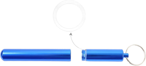 5Pcs Aluminum Alloy Container with Keychain, Pocket Waterproof Metal Storage Holder Case, 4.33 x 0.55 Inches