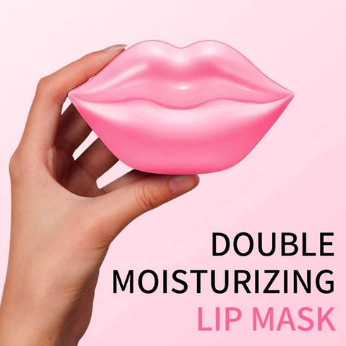 20Pcs Moisturizing/Plumping Lip Mask, Gel Treatment Masks for Dry Lips and Lines Overnight Care (Pink)