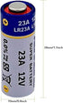 Pack of 5 A23 12V Alkaline Battery 60 mAh for Garage Doors, Ceiling Fans, Doorbells, Remotes
