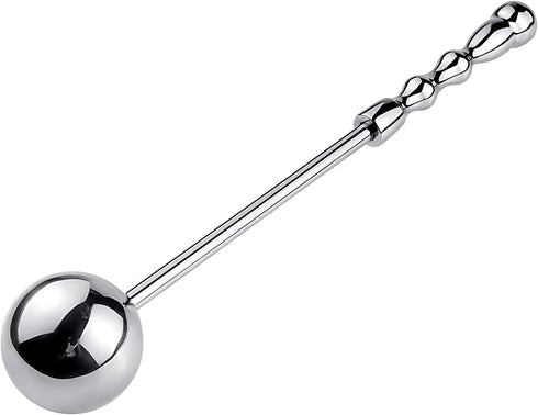 PIDOIM Stainless Steel Dildo Massage Wand, Handheld Anal Probe Metal Anal Butt Plug Masturbation Pleasure Stick Anus
