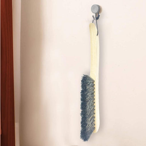 Counter Brush for Furniture Cleaning, Wooden Handle with Horsehair Bristle, 13 Inches Hand Broom