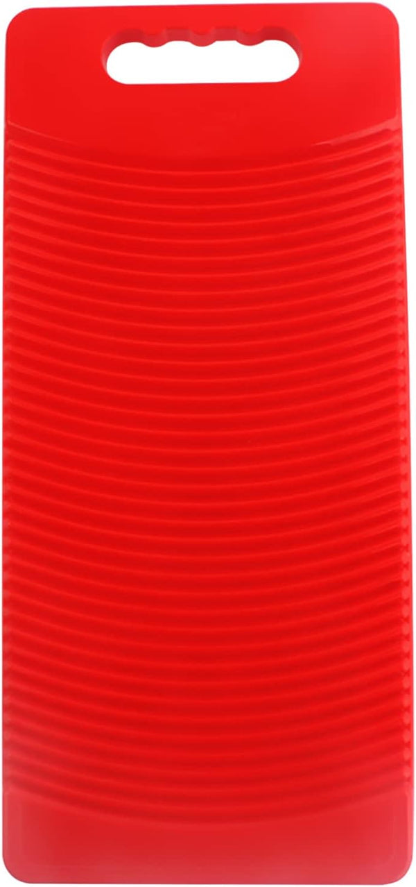 MZD 50cm Long Plastic Rectangle Washboard for Washing Clothes (Red)